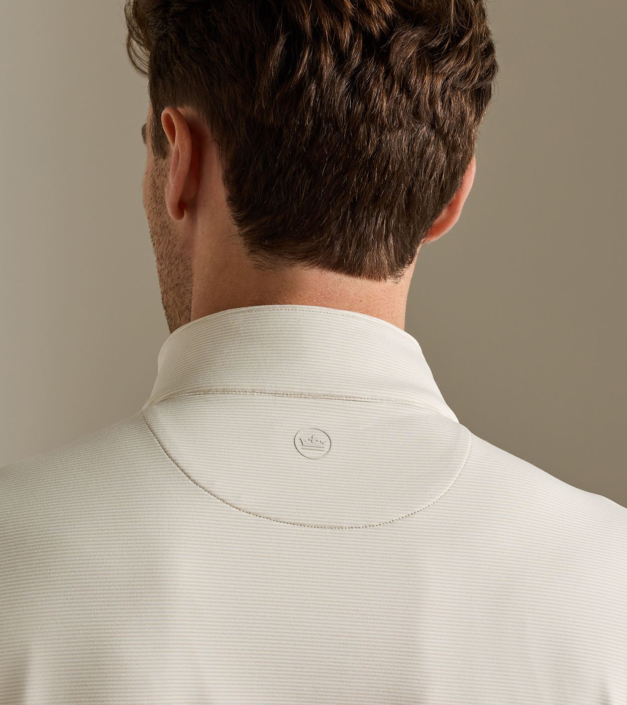 Peter Millar Perth Sugar Stripe Performance Quarter-Zip - Stone
