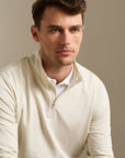 Peter Millar Perth Sugar Stripe Performance Quarter-Zip - Stone