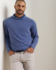Peter Millar Pine Waffle Performance Hoodie - Bali Blue