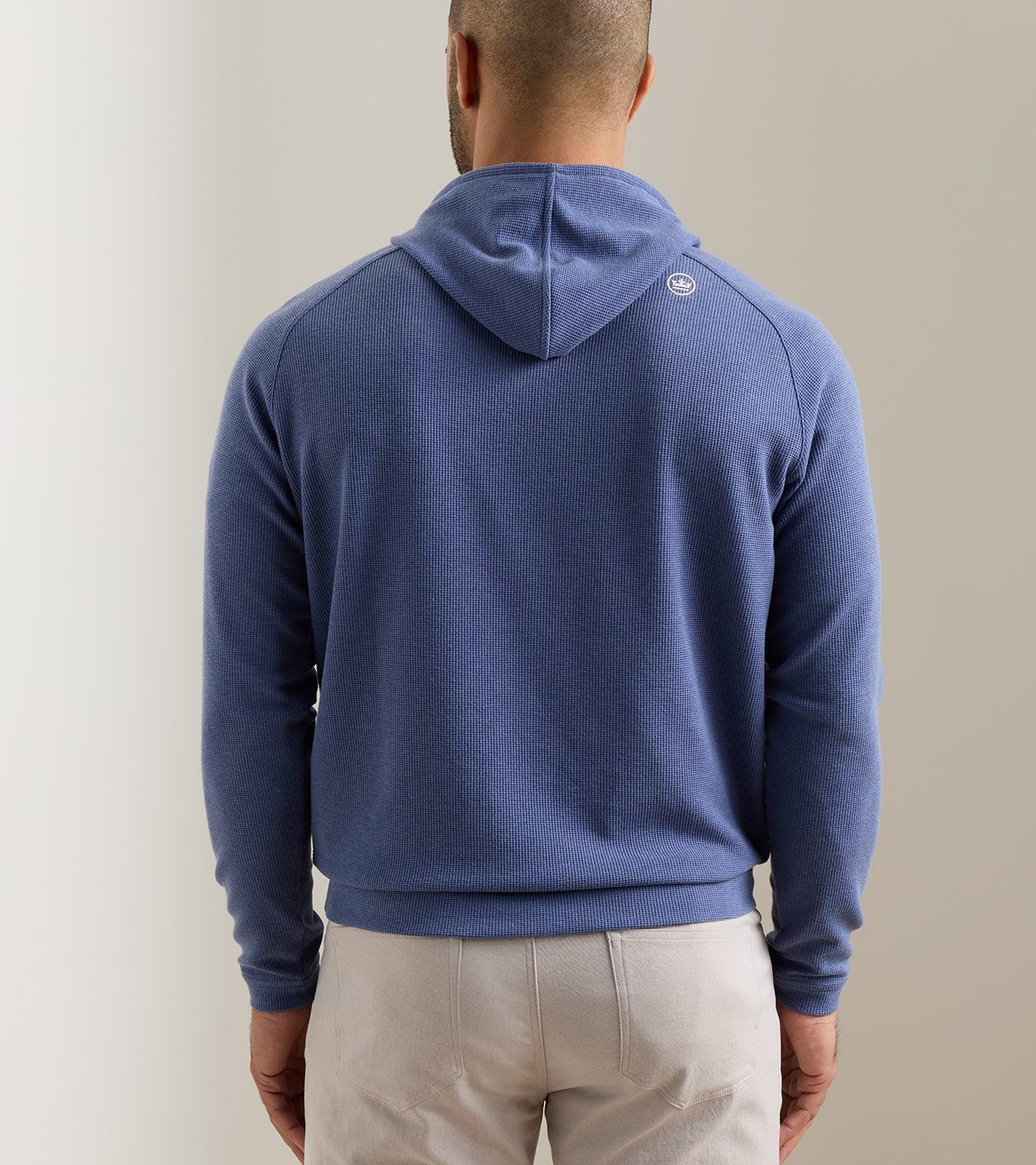 Peter Millar Pine Waffle Performance Hoodie - Bali Blue