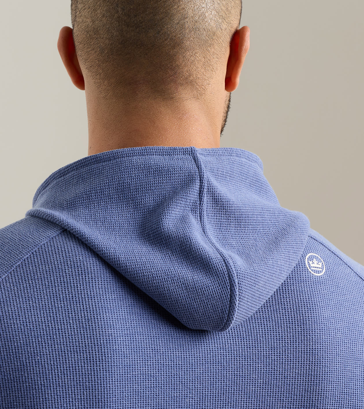 Peter Millar Pine Waffle Performance Hoodie - Bali Blue