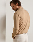 Peter Millar Lyons Stripe Performance Jersey Long-Sleeve Polo - Dark Amber