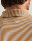 Peter Millar Lyons Stripe Performance Jersey Long-Sleeve Polo - Dark Amber