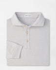 Peter Millar Lyons Stripe Performance Jersey Long-Sleeve Polo - Gale Grey