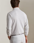 Peter Millar Lyons Stripe Performance Jersey Long-Sleeve Polo - Gale Grey
