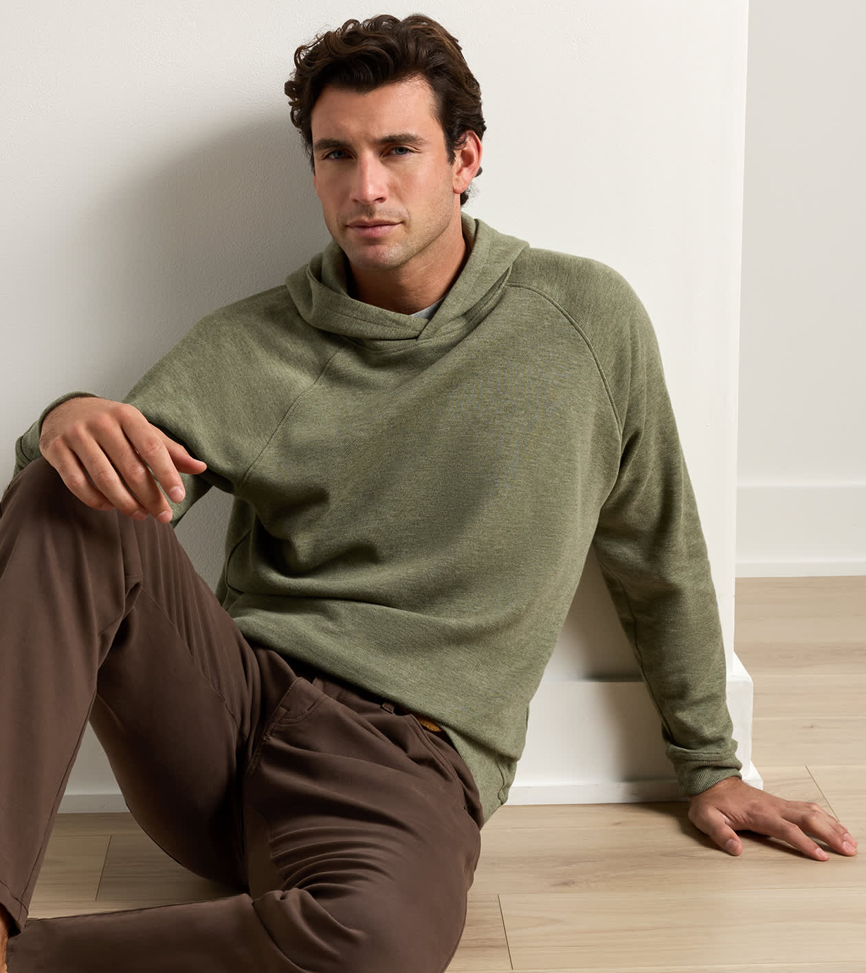 Peter Millar Crown Comfort Knit Hoodie - Fatigue