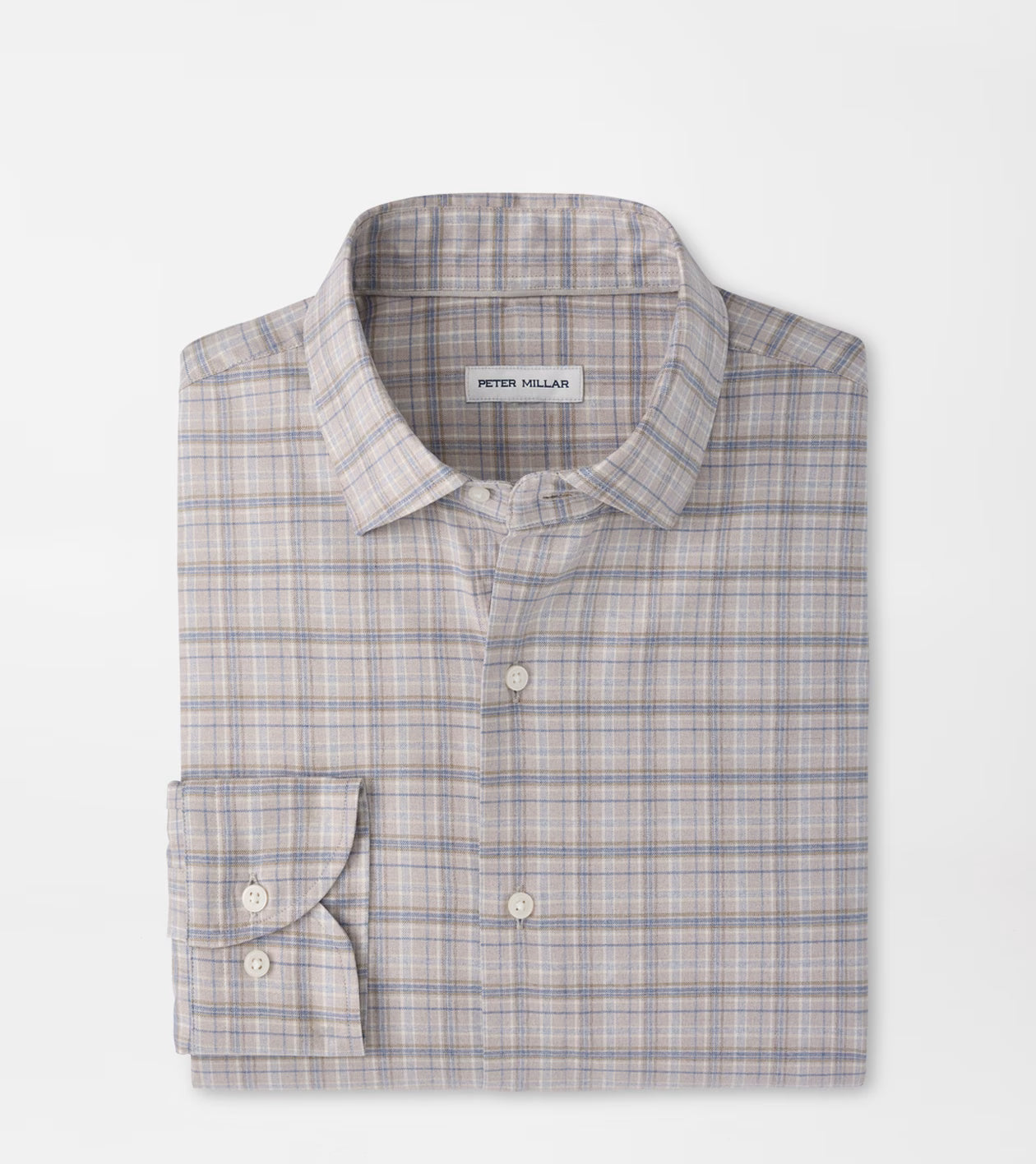 Peter Millar Griffin Crown Soft Twill Sport Shirt - Battleship Grey