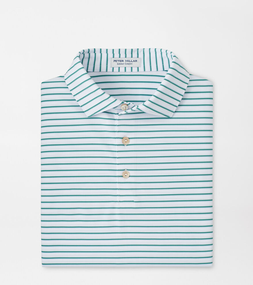 Peter Millar Dunnes Performance Jersey Polo - White/Snow Pea
