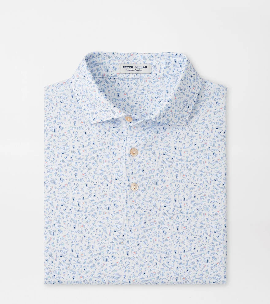 Peter Millar Nice Shot Performance Jersey Polo - White