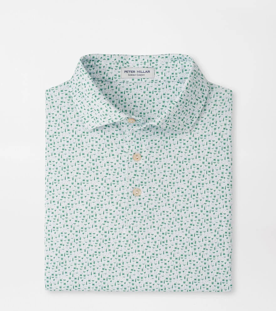 Peter Millar Cheers Performance Jersey Polo - White