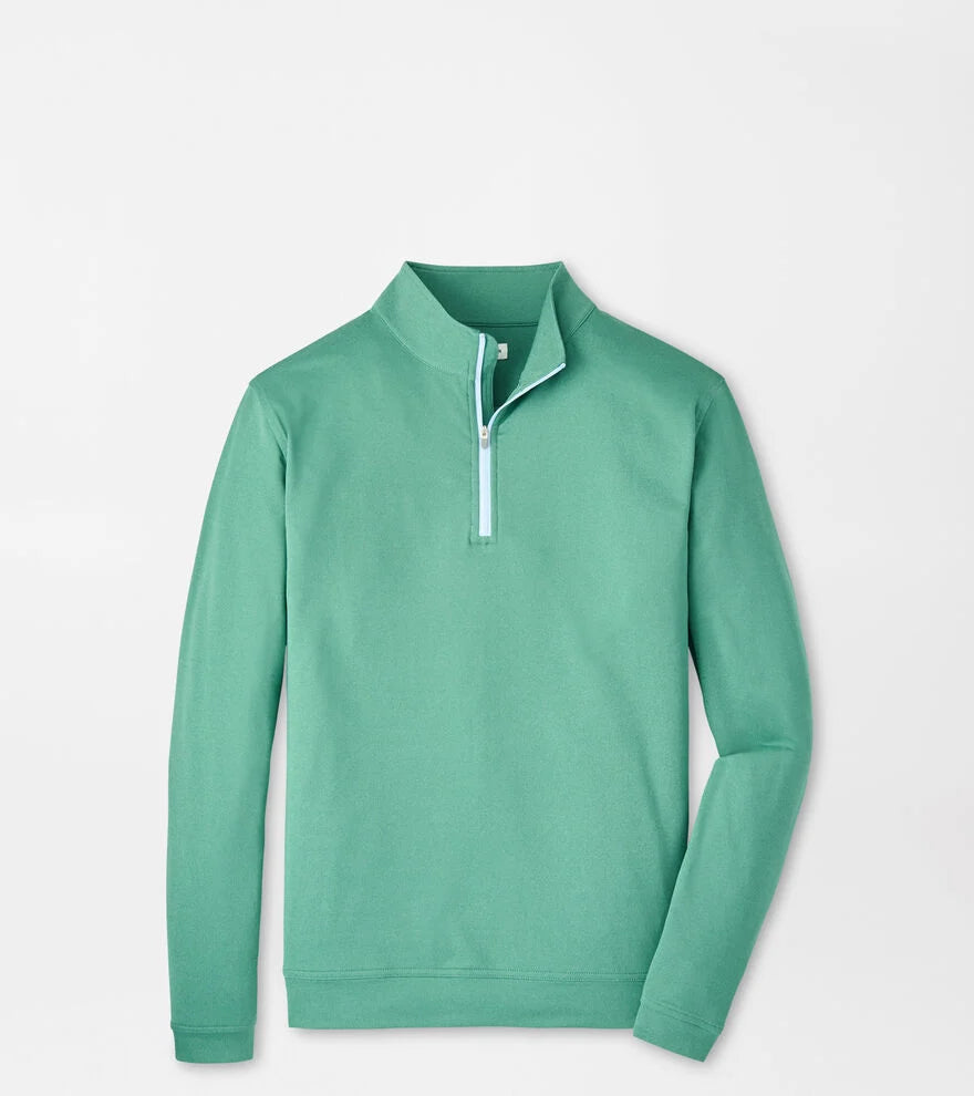 Peter Millar Perth Mélange Performance Quarter-Zip - Snow Pea