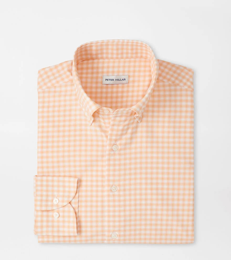 Peter Millar Lewis Performance Twill Sport Shirt - Cosmic Peach