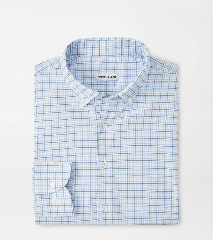 Peter Millar Casey Performance Twill Sport Shirt - Cottage Blue