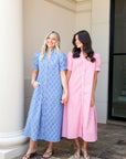 Printed Midi Dress - Blush Mix