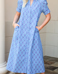 Printed Midi Dress - Sapphire Mix