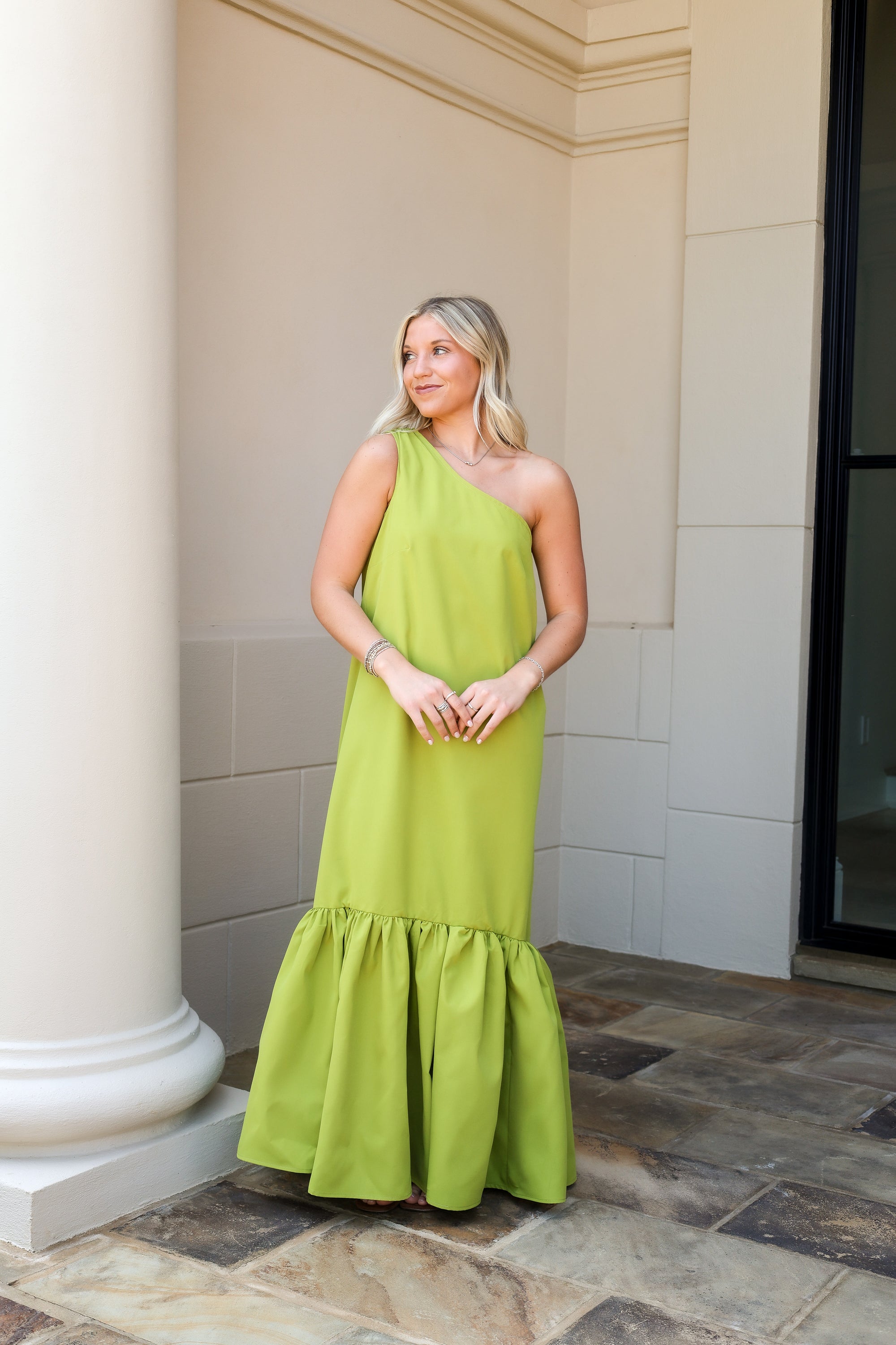 Asymmetrical One Shoulder Maxi Dress