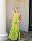 Asymmetrical One Shoulder Maxi Dress