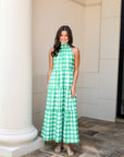 Green Gingham Maxi Dress