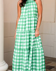 Green Gingham Maxi Dress