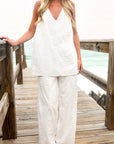 Embroidered Sleeveless Set