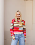 Mutli-Color Striped Sweater Cardigan