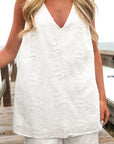 Embroidered Sleeveless Set