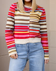 Mutli-Color Striped Sweater Cardigan