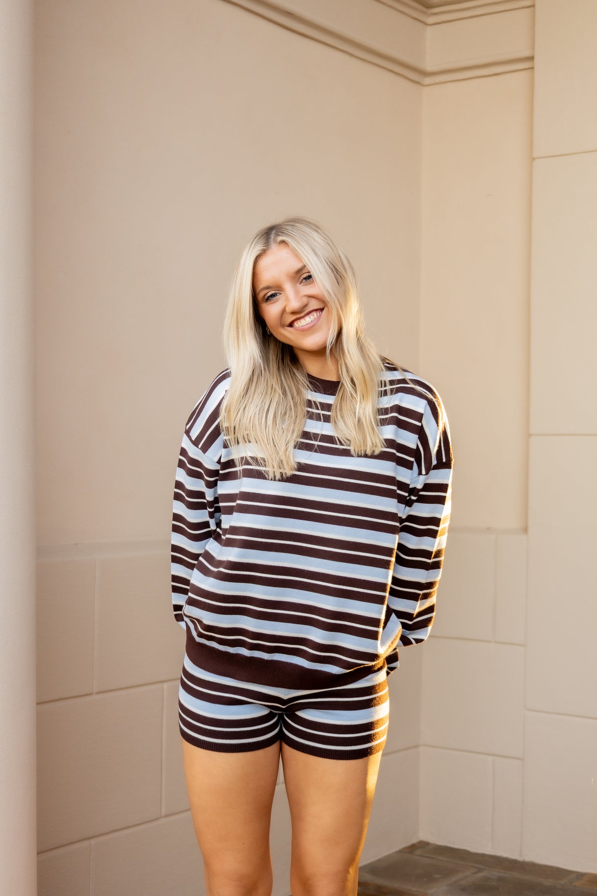 The Knit Set - Light Blue/Brown