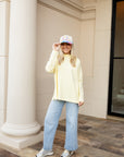 Mock Neck Cotton Tee - Daisy