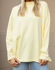 Mock Neck Cotton Tee - Daisy
