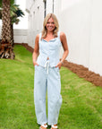 Washed Denim Striped Set