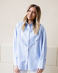 Heart Seam Striped Shirt