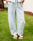Washed Denim Striped Set
