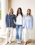 Heart Seam Striped Shirt