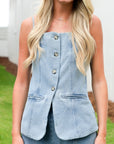 Sainte Button-Front Top