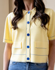 Juliette Cardigan - Yellow/Blue