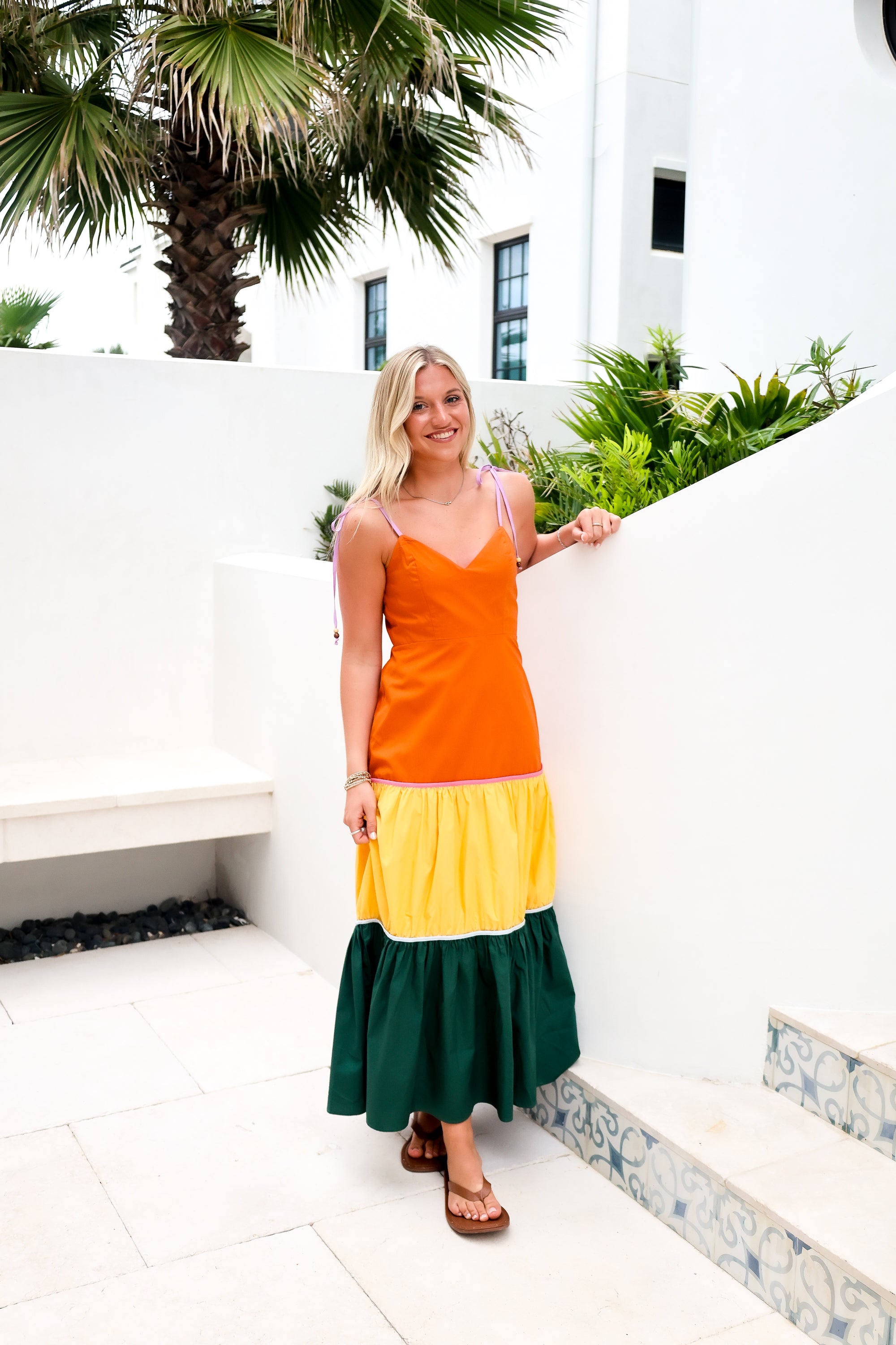 maxi dress color block Sunset Rays Color block Maxi Dress, Pastel Multi Small