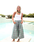 Plaid Wide Leg Pants