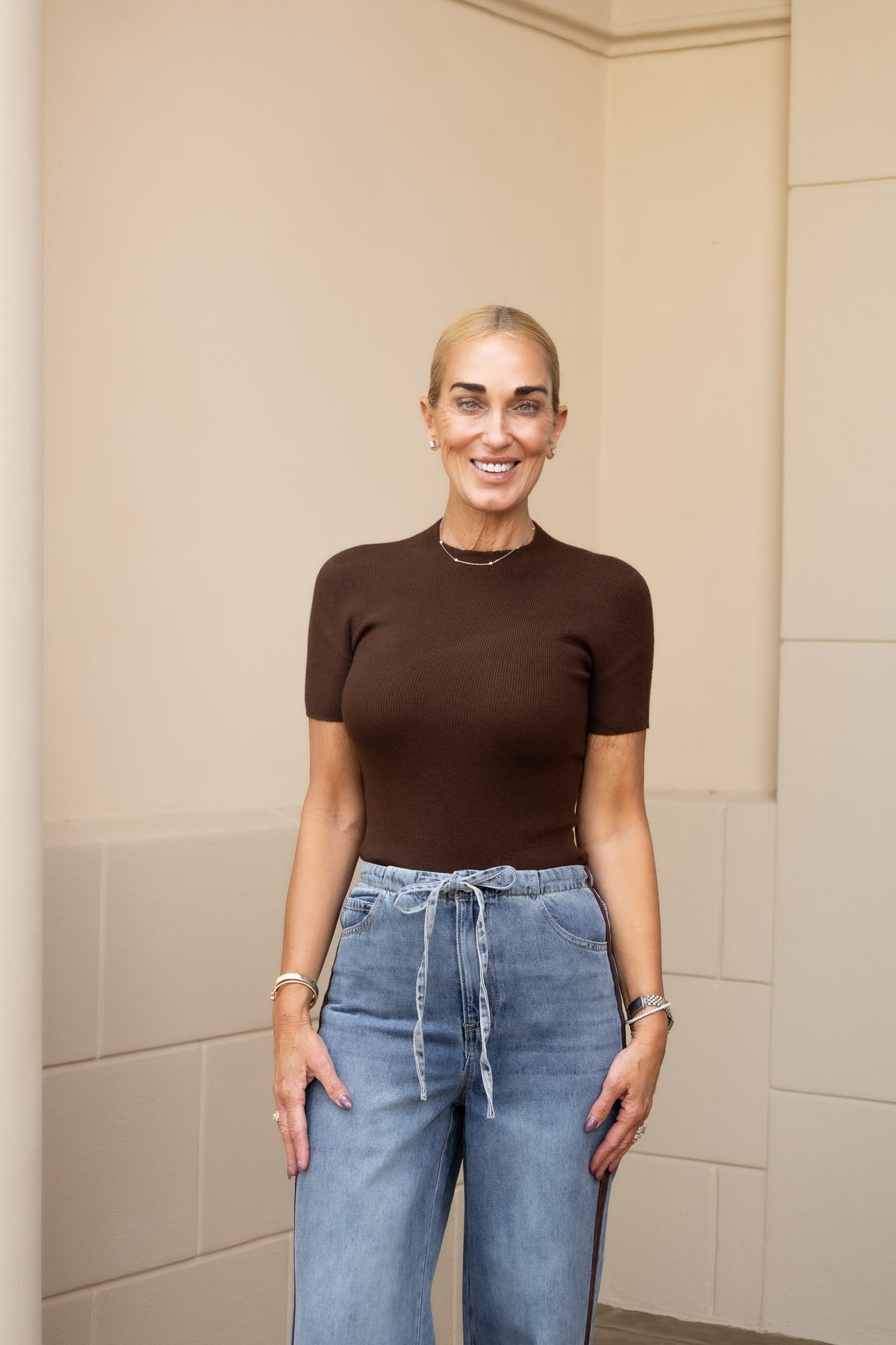 Soft Knit Sweater Top - Dark Chocolate