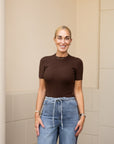 Soft Knit Sweater Top - Dark Chocolate