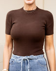 Soft Knit Sweater Top - Dark Chocolate