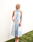 Floral Satin Midi Dress
