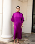 Flowy Satin Midi Dress