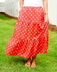 Heart Tiered Midi Skirt