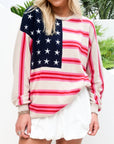 American Flag Crew Neck Sweater