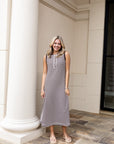 Stripe Henley Tank Midi Dress