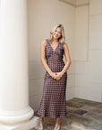Chocolate Polka Dot Maxi Dress