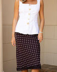 Gold Button White Vest