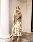 Olive Button Front Vest