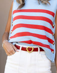 Red Leather Belt with Heart Buckle